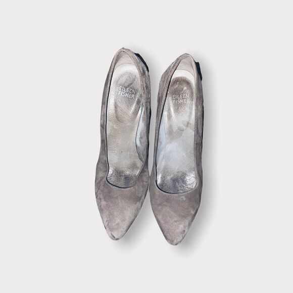 Eileen Fisher Shoes - Eileen Fisher Gray/Taupe Suede Pointed-Toe Pumps